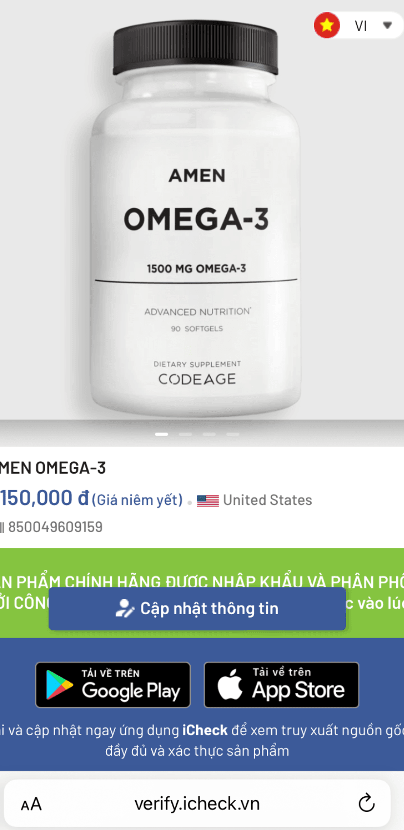 Thông báo về việc thay đổi tem chống hàng giả Codeage 5 huong dan check thong tin san pham 1