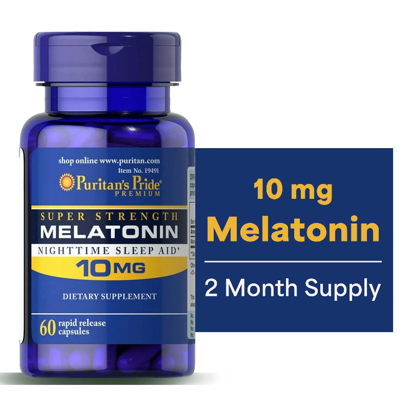 Puritan's Pride Melatonin 10mg giúp cải thiện quá trình sinh lý ngủ tự nhiên của cơ thể, điều hòa giấc ngủ