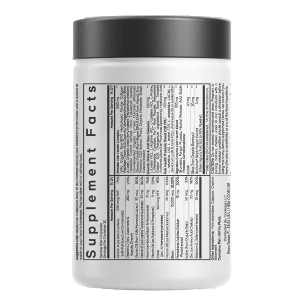 codeage hair vitamins mặt sau