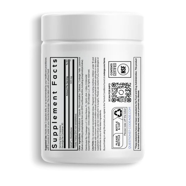 codeage liposomal glutathione mặt sau