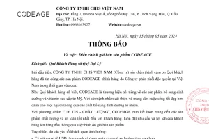 thông báo điều chỉnh giá 2024