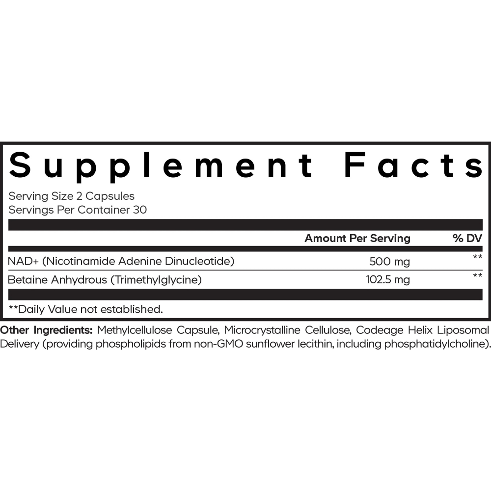 TPBVSK Liposomal NAD+ Eternal 3 Bảng thành phần Codeage Nad+