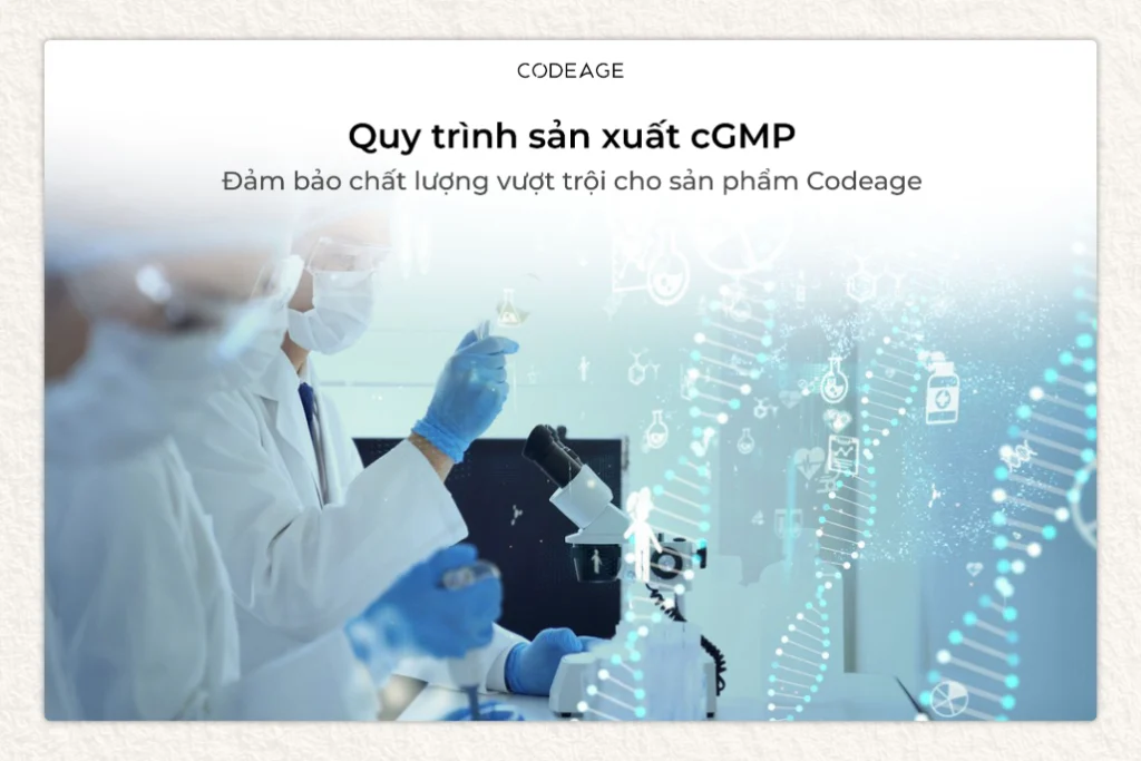 Quy trình sản xuất hiện đại và tiêu chuẩn cGMP: Đảm bảo chất lượng vượt trội cho sản phẩm NMN và toàn bộ dòng sản phẩm Codeage 1 quy trình sản xuất cGMP NMN Codeage