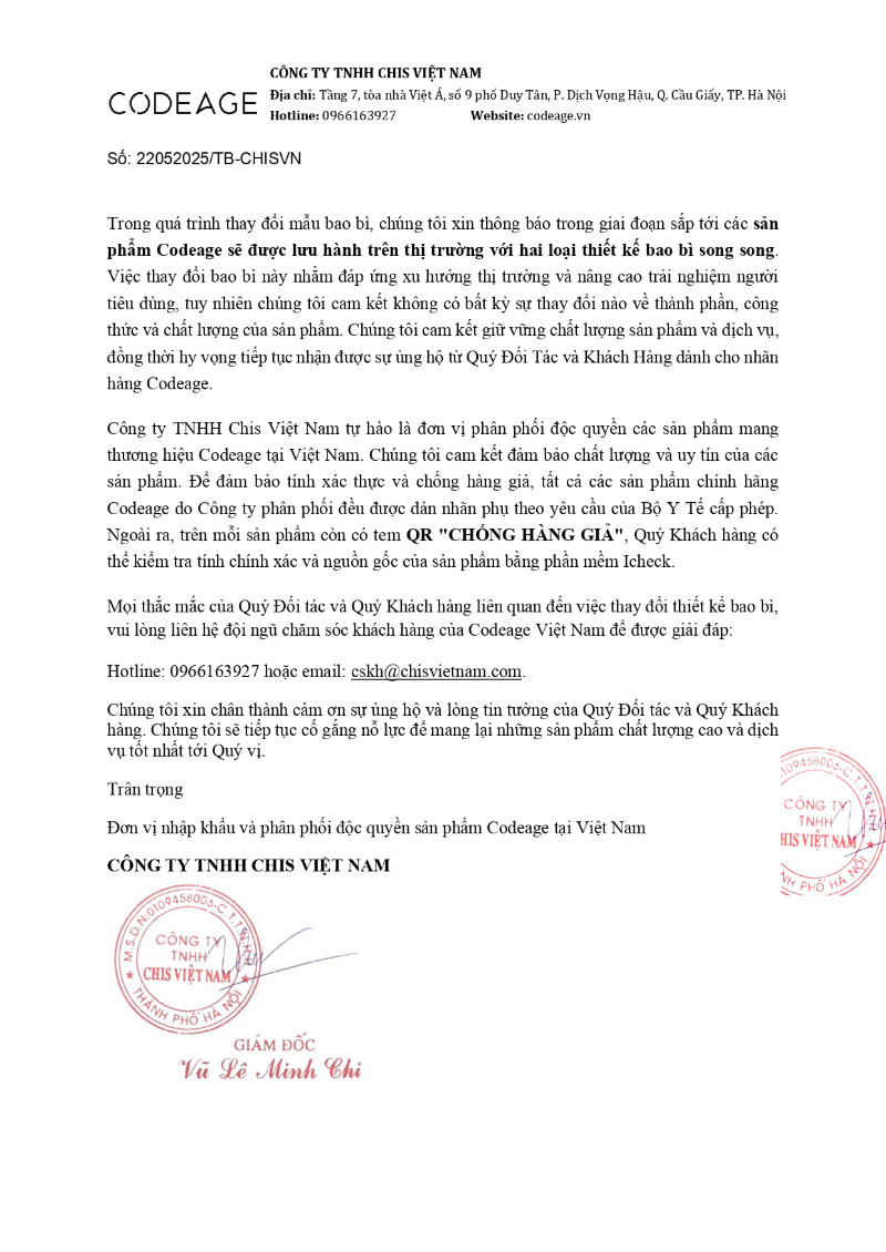 Thông Báo Cập nhật bao bì sản phẩm của Codeage 3 thong bao cap nhat bao bi san pham codeage 23 05 2025 2