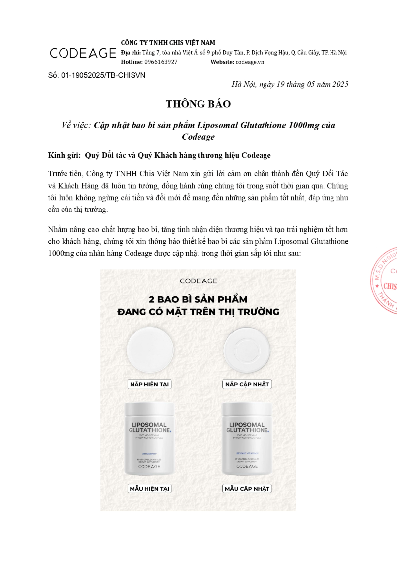 thong bao cap nhat bao bi san pham liposomal glutathione 1000 mg 1