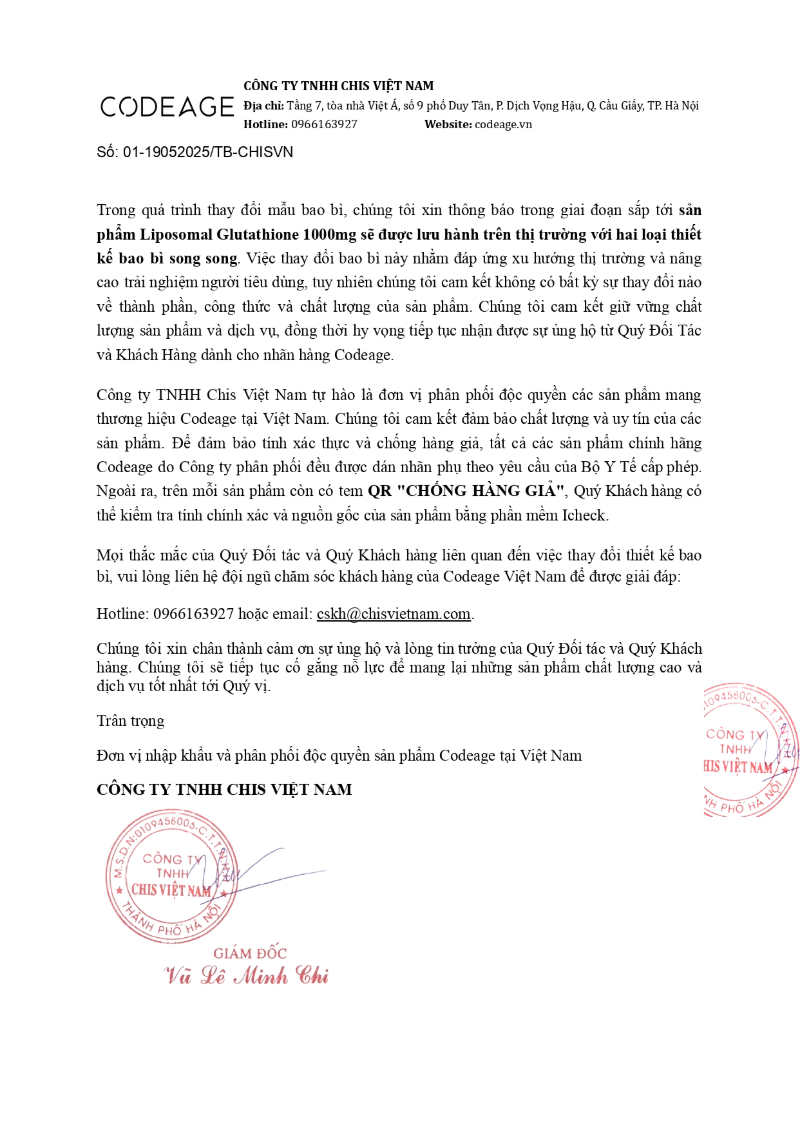 thong bao cap nhat bao bi san pham liposomal glutathione 1000 mg 2