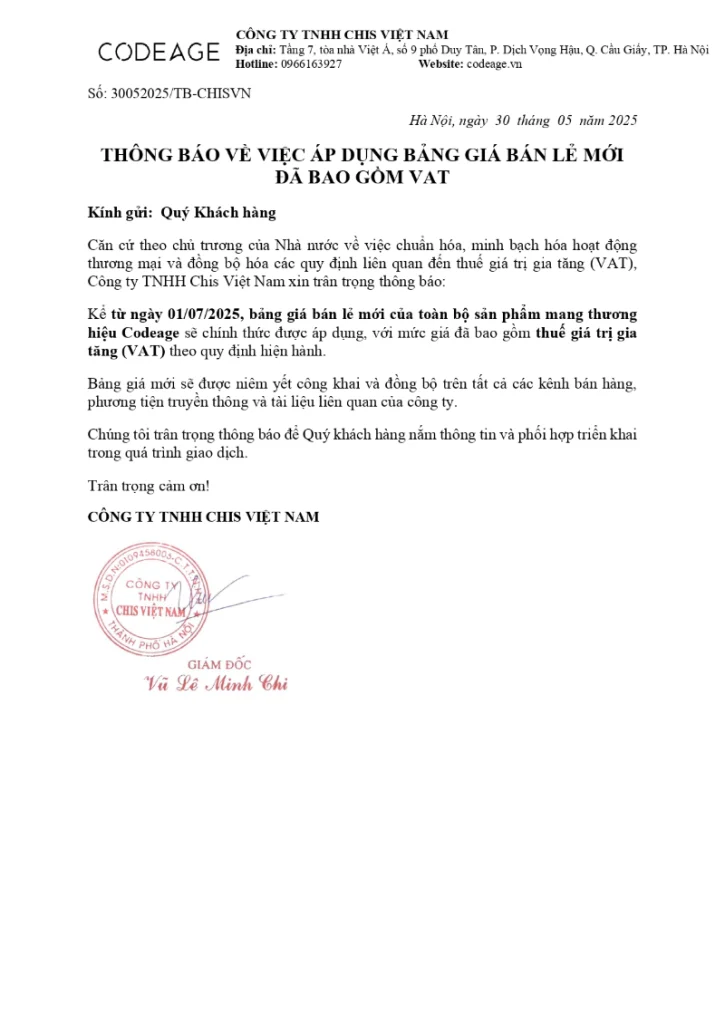 Thong bao dieu chinh giac san pham 30052025