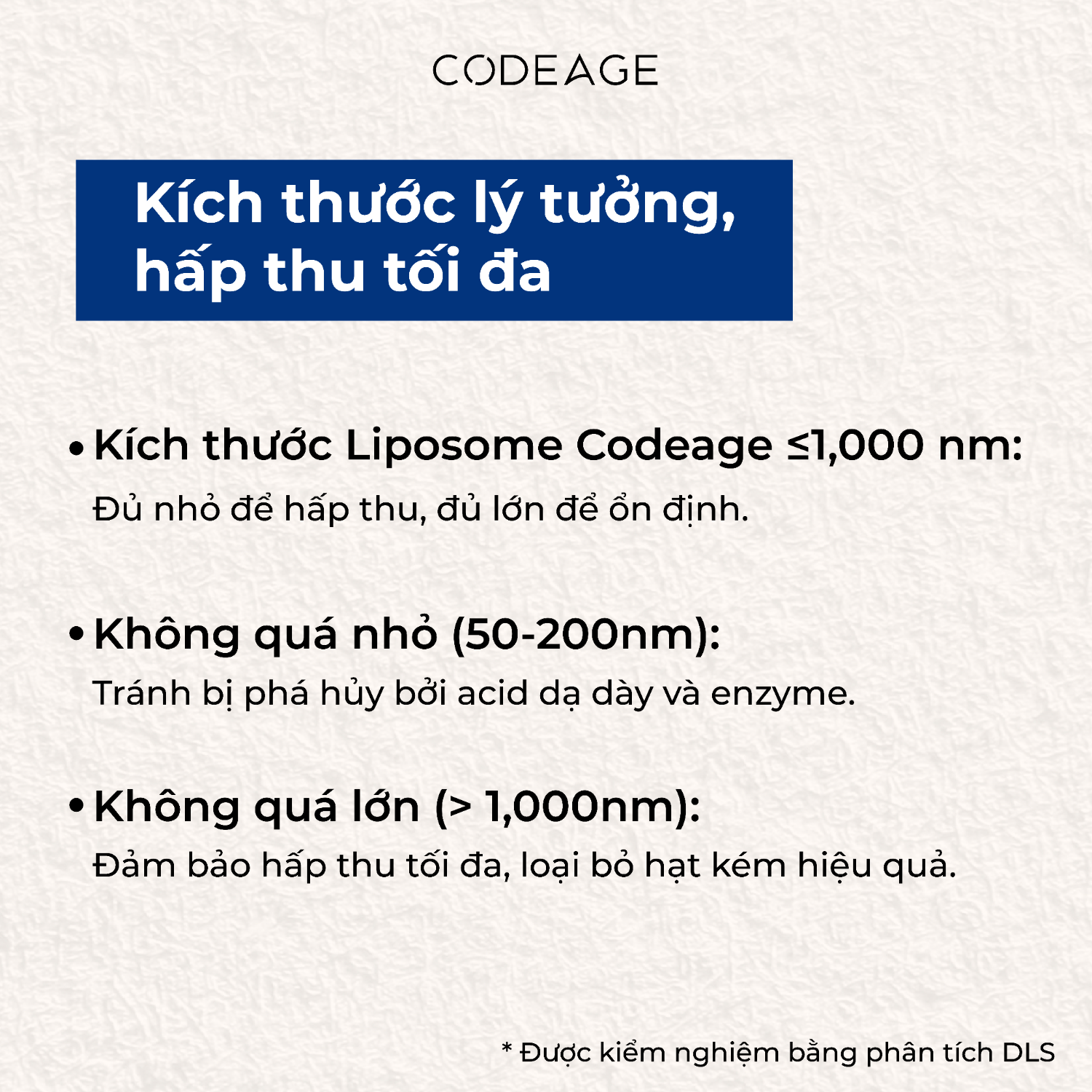 Kích thước lý tưởng của các hạt Liposome