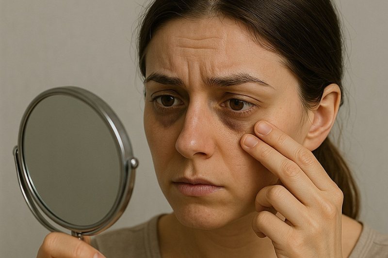 Quầng thâm mắt và bọng mắt cũng là biểu hiện của vấn đề cơ thể bị stress