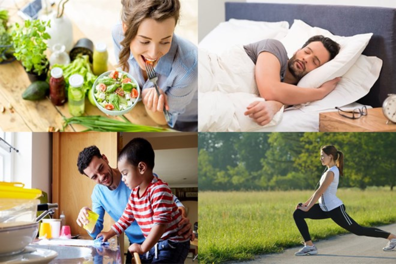 Bổ sung đầy đủ chất dinh dưỡng và vận động thường xuyên để cơ thể duy trì năng lượng tích cực