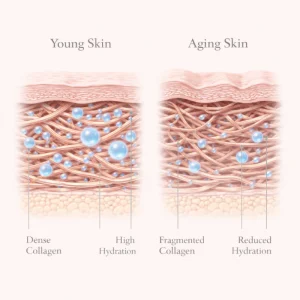 Collagen và Hyaluronic Acid thay đổi trên da theo tuổi tác
