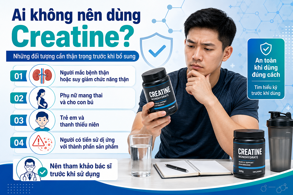 Hỏi - đáp cùng chuyên gia những ai không nên dùng Creatine, tại sao?