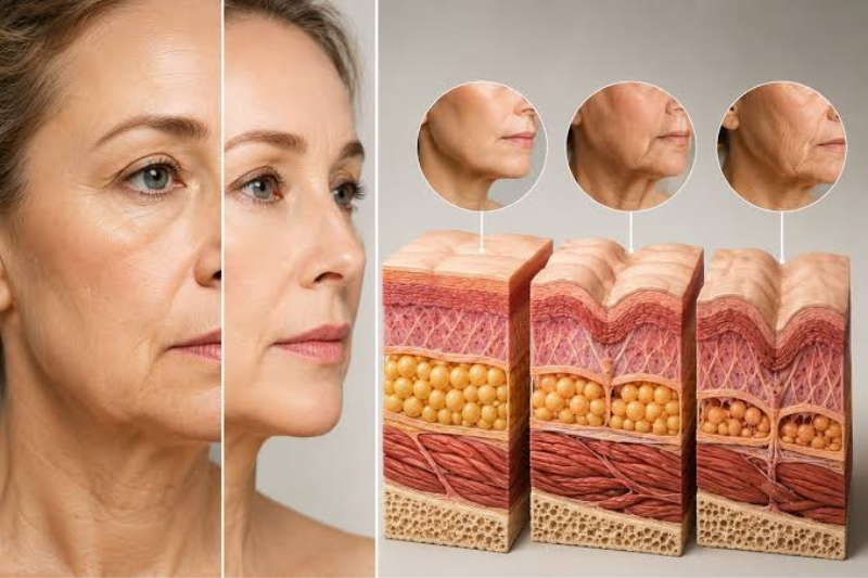 Cải thiện tình trạng da chảy xệ, kém đàn hồi