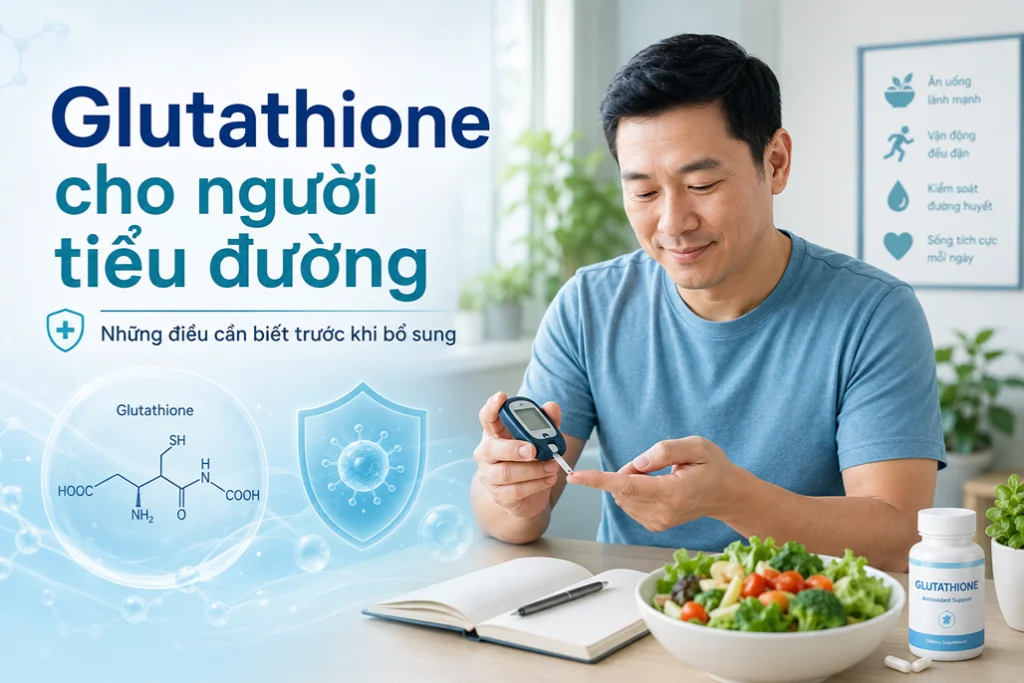 Hướng dẫn sử dụng Glutathione cho người tiểu đường đúng cách Hướng dẫn sử dụng Glutathione cho người tiểu đường đúng cách
