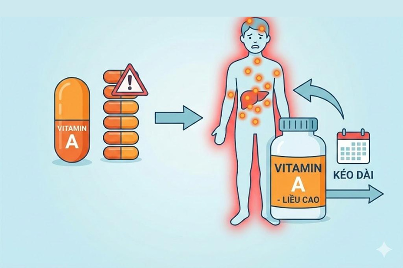 Dấu hiệu dư thừa vitamin A và cách bổ sung vitamin A an toàn 2 Nếu uống vitamin A liều cao có thể gây ngộ độc